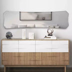 Miroir rond encadré en fer de 90 x 90 cm : style moderne, aucun assemblage requis, fixation murale