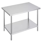 VEVOR Stainless Steel Prep Table, 30 x 48 x 34 Inch, 880 lbs Load Capacity, Heavy Duty Metal Worktable with 3 Adjustable Height Levels