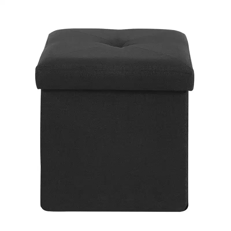 Banc Ottoman Pliable avec Rangement 46/30/15/11.8, Coffre de Rangement, Repose-Pieds en Tissu Lin, Tabourets de Rangement, Ottoman Pliable avec Rangement