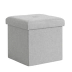 Banc Ottoman Pliable avec Rangement 46/30/15/11.8, Coffre de Rangement, Repose-Pieds en Tissu Lin, Tabourets de Rangement, Ottoman Pliable avec Rangement