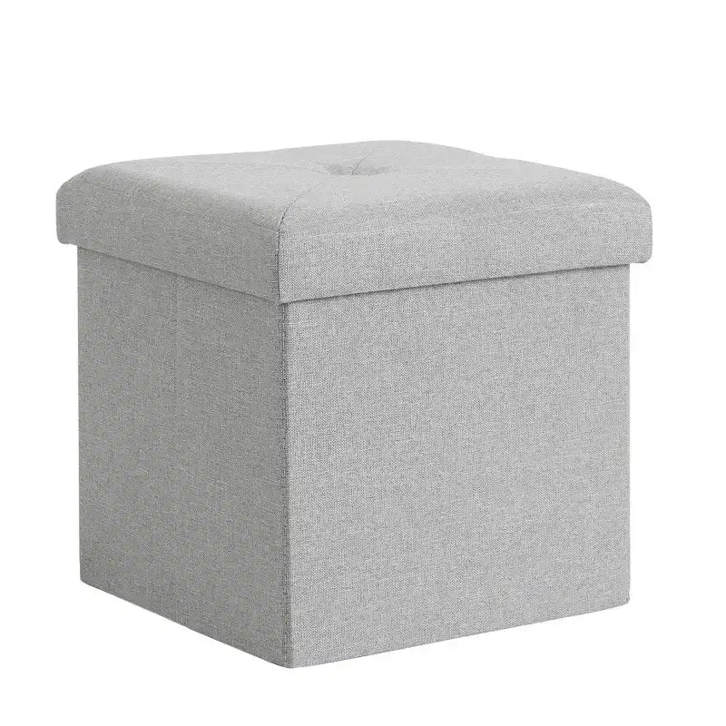 Banc Ottoman Pliable avec Rangement 46/30/15/11.8, Coffre de Rangement, Repose-Pieds en Tissu Lin, Tabourets de Rangement, Ottoman Pliable avec Rangement