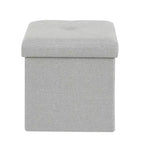 Banc Ottoman Pliable avec Rangement 46/30/15/11.8, Coffre de Rangement, Repose-Pieds en Tissu Lin, Tabourets de Rangement, Ottoman Pliable avec Rangement