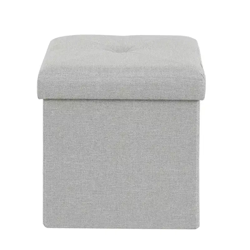 Banc Ottoman Pliable avec Rangement 46/30/15/11.8, Coffre de Rangement, Repose-Pieds en Tissu Lin, Tabourets de Rangement, Ottoman Pliable avec Rangement