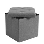 Banc Ottoman Pliable avec Rangement 46/30/15/11.8, Coffre de Rangement, Repose-Pieds en Tissu Lin, Tabourets de Rangement, Ottoman Pliable avec Rangement