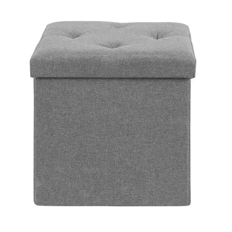 Banc Ottoman Pliable avec Rangement 46/30/15/11.8, Coffre de Rangement, Repose-Pieds en Tissu Lin, Tabourets de Rangement, Ottoman Pliable avec Rangement