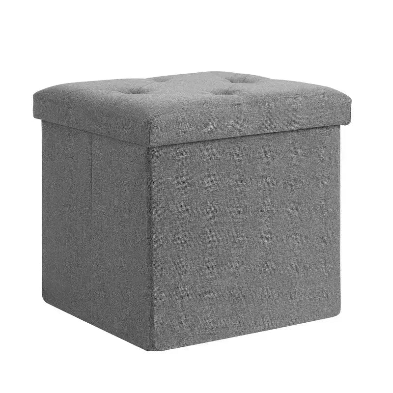 Banc Ottoman Pliable avec Rangement 46/30/15/11.8, Coffre de Rangement, Repose-Pieds en Tissu Lin, Tabourets de Rangement, Ottoman Pliable avec Rangement