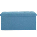 Banc Ottoman Pliable avec Rangement 46/30/15/11.8, Coffre de Rangement, Repose-Pieds en Tissu Lin, Tabourets de Rangement, Ottoman Pliable avec Rangement