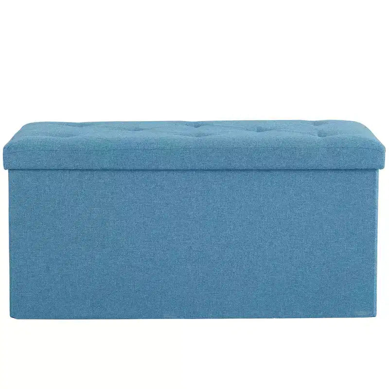 Banc Ottoman Pliable avec Rangement 46/30/15/11.8, Coffre de Rangement, Repose-Pieds en Tissu Lin, Tabourets de Rangement, Ottoman Pliable avec Rangement