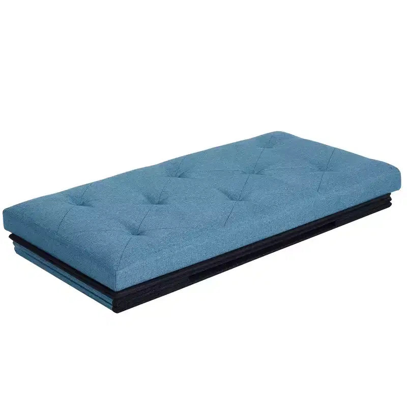 Banc Ottoman Pliable avec Rangement 46/30/15/11.8, Coffre de Rangement, Repose-Pieds en Tissu Lin, Tabourets de Rangement, Ottoman Pliable avec Rangement
