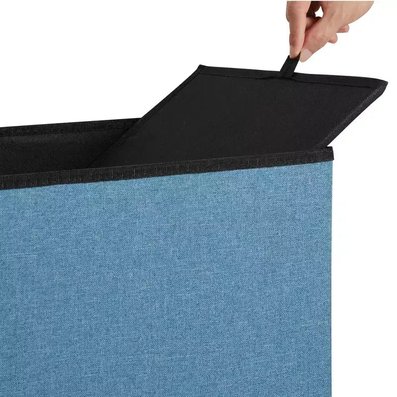 Banc Ottoman Pliable avec Rangement 46/30/15/11.8, Coffre de Rangement, Repose-Pieds en Tissu Lin, Tabourets de Rangement, Ottoman Pliable avec Rangement