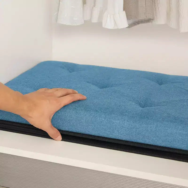 Banc Ottoman Pliable avec Rangement 46/30/15/11.8, Coffre de Rangement, Repose-Pieds en Tissu Lin, Tabourets de Rangement, Ottoman Pliable avec Rangement