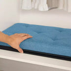 Banc Ottoman Pliable avec Rangement 46/30/15/11.8, Coffre de Rangement, Repose-Pieds en Tissu Lin, Tabourets de Rangement, Ottoman Pliable avec Rangement