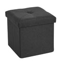 Banc Ottoman Pliable avec Rangement 46/30/15/11.8, Coffre de Rangement, Repose-Pieds en Tissu Lin, Tabourets de Rangement, Ottoman Pliable avec Rangement