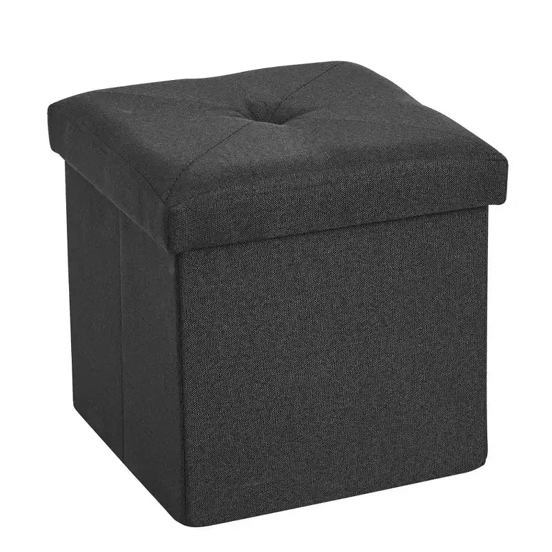 Banc Ottoman Pliable avec Rangement 46/30/15/11.8, Coffre de Rangement, Repose-Pieds en Tissu Lin, Tabourets de Rangement, Ottoman Pliable avec Rangement