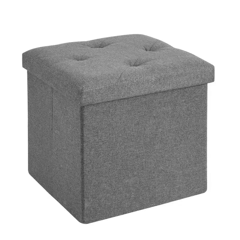 Banc Ottoman Pliable avec Rangement 46/30/15/11.8, Coffre de Rangement, Repose-Pieds en Tissu Lin, Tabourets de Rangement, Ottoman Pliable avec Rangement