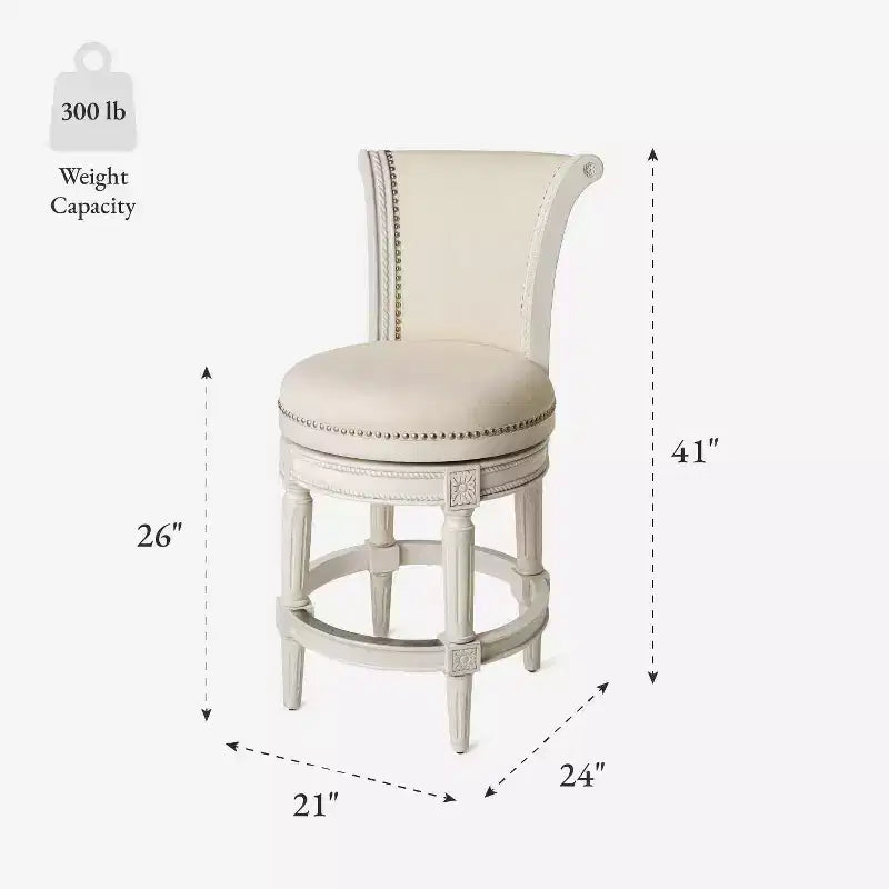 Tabourets de bar pivotants à hauteur de comptoir en tissu