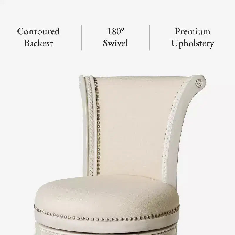 Tabourets de bar pivotants à hauteur de comptoir en tissu