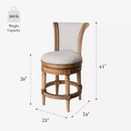 Tabourets de bar pivotants à hauteur de comptoir en tissu