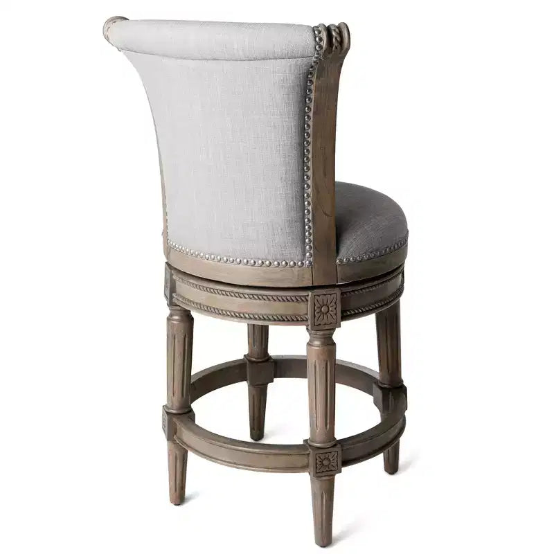 Tabourets de bar pivotants à hauteur de comptoir en tissu