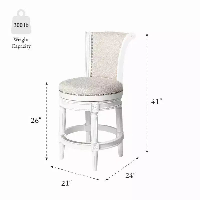 Tabourets de bar pivotants à hauteur de comptoir en tissu