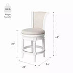 Tabourets de bar pivotants à hauteur de comptoir en tissu