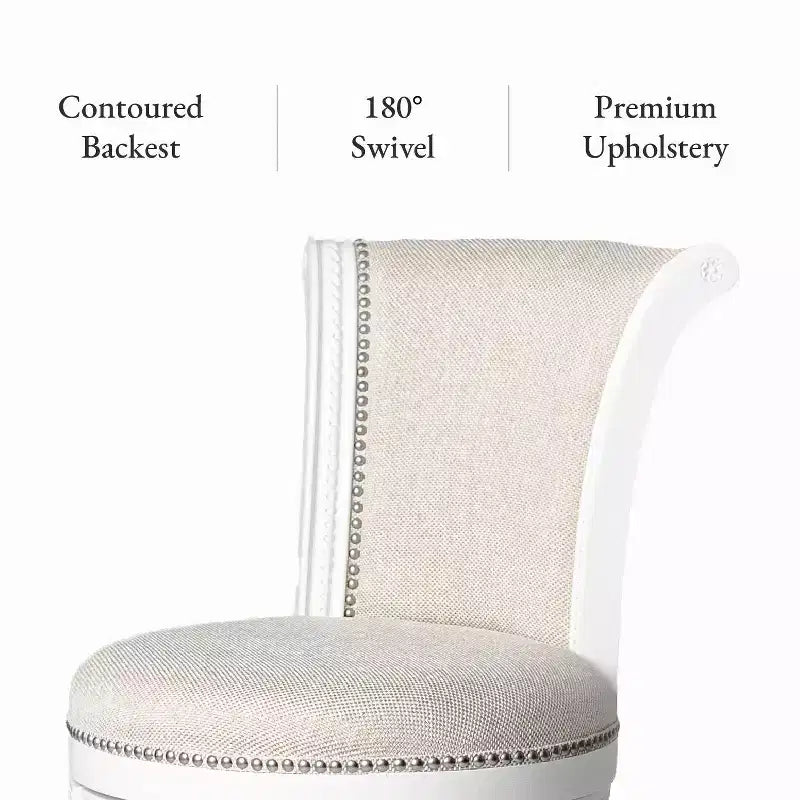 Tabourets de bar pivotants à hauteur de comptoir en tissu
