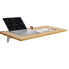 VEVOR Wall Mounted Folding Table, 47.24 x 19.69 Wall Mount Drop Leaf Table, Wooden Floating Desk with Iron Bracket, Fold Down Desk