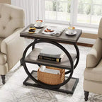 Table d'appoint industrielle à 3 niveaux pour canapé, design mince, usage domestique multifonctionnel