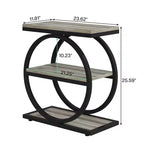 Table d'appoint industrielle à 3 niveaux pour canapé, design mince, usage domestique multifonctionnel