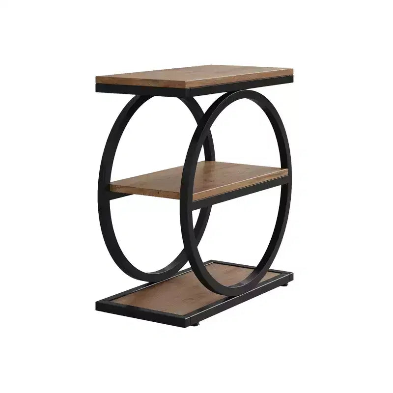 Table d'appoint industrielle à 3 niveaux pour canapé, design mince, usage domestique multifonctionnel