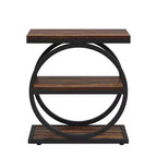 Table d'appoint industrielle à 3 niveaux pour canapé, design mince, usage domestique multifonctionnel