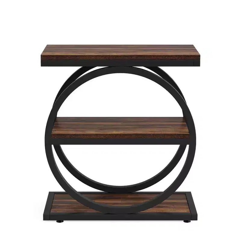 Table d'appoint industrielle à 3 niveaux pour canapé, design mince, usage domestique multifonctionnel