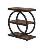 Table d'appoint industrielle à 3 niveaux pour canapé, design mince, usage domestique multifonctionnel