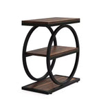Table d'appoint industrielle à 3 niveaux pour canapé, design mince, usage domestique multifonctionnel