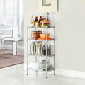 Karl Home Steel Metal Assembly 4-Shelf Storage Rack Silver