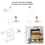 Meuble à chaussures avec 2 tiroirs basculants - Organisateur de rangement autonome pour entrée, Meuble à chaussures étroit, Séparation sec/humide avec pieds en métal