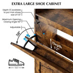 Meuble à chaussures avec 2 tiroirs basculants - Organisateur de rangement autonome pour entrée, Meuble à chaussures étroit, Séparation sec/humide avec pieds en métal