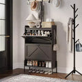Shoe Cabinet with 2 Flip Drawers - Freestanding Storage Organizer for Entryway, Narrow Shoe Rack Cabinet, Dry and Wet Separation with Metal Legs