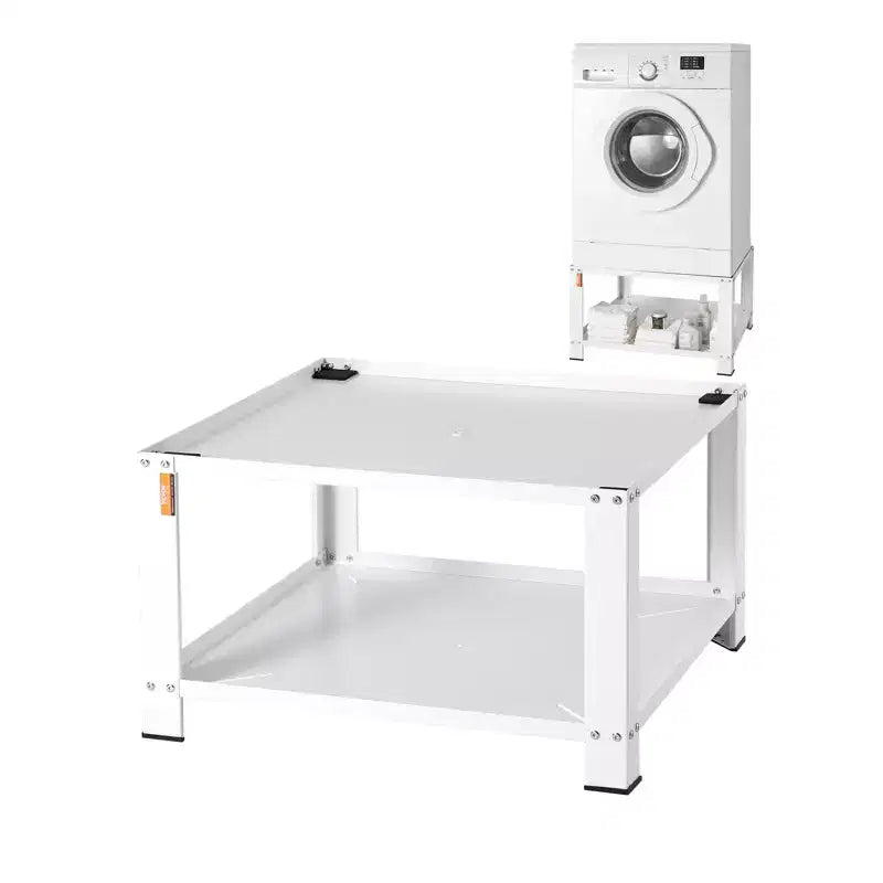 Piédestal de laveuse-sécheuse avec étagère de rangement, 71L x 71l x 41H cm, Support de base universel pour laveuse et sécheuse, Capacité de 300 kg