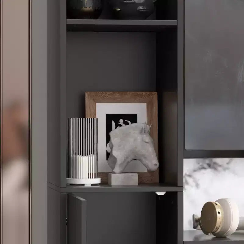Meuble TV moderne et minimaliste : Meuble console de design moderne avec grand espace de rangement, étagère TV flottante