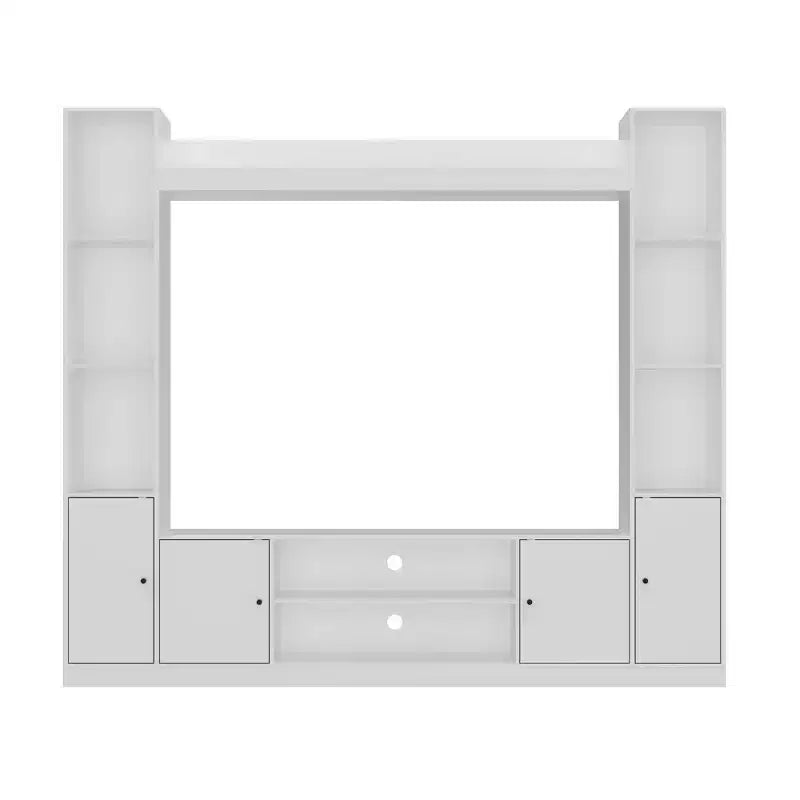 Meuble TV moderne et minimaliste : Meuble console de design moderne avec grand espace de rangement, étagère TV flottante