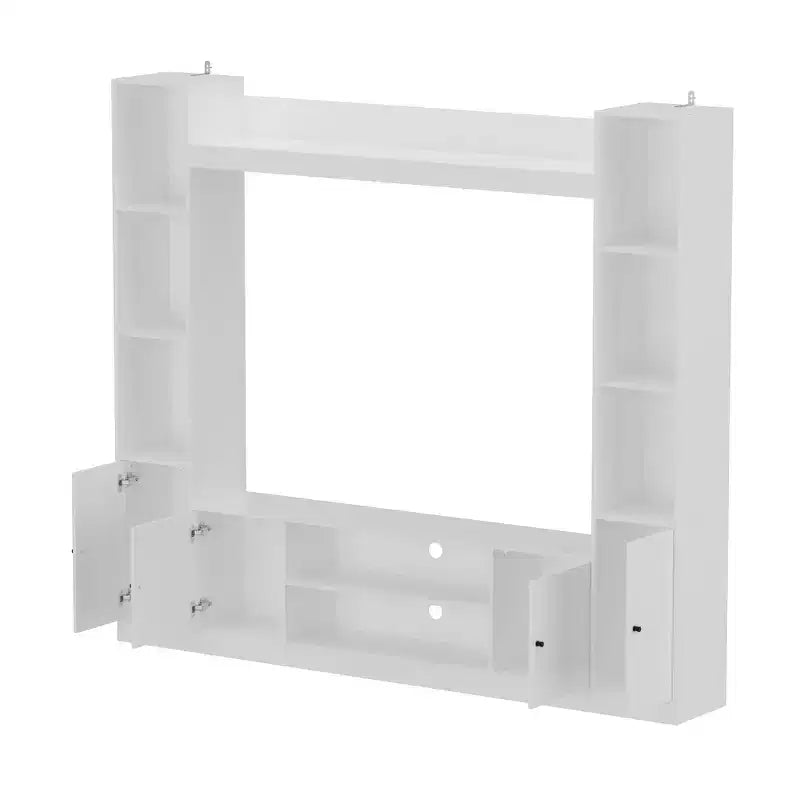 Meuble TV moderne et minimaliste : Meuble console de design moderne avec grand espace de rangement, étagère TV flottante