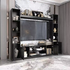 Meuble TV moderne et minimaliste : Meuble console de design moderne avec grand espace de rangement, étagère TV flottante
