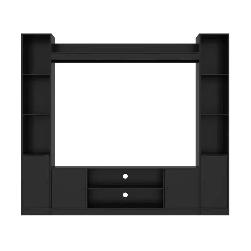Meuble TV moderne et minimaliste : Meuble console de design moderne avec grand espace de rangement, étagère TV flottante