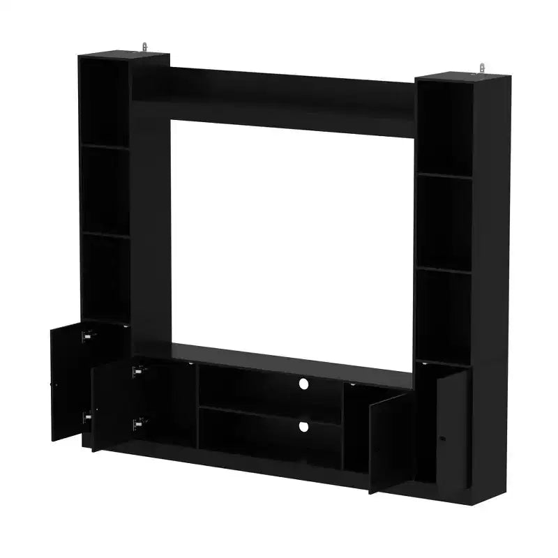 Meuble TV moderne et minimaliste : Meuble console de design moderne avec grand espace de rangement, étagère TV flottante