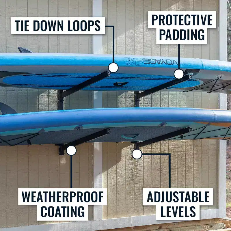 Rangement SUP et planches de surf | Support extérieur réglable | 2 niveaux