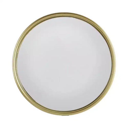 HomeRoots 15 Gold Round Iron Textured Framed Accent Mirror