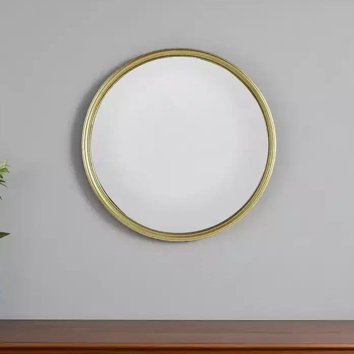 Miroir mural rond doré texturé en fer de 15 po