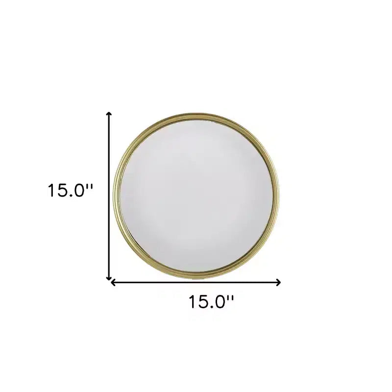 Miroir mural rond doré texturé en fer de 15 po