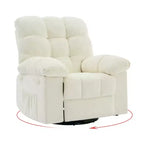 Rocking Recliner Chair,360 Swivel Rocker Chair for Living Room,Upholstered Fabric Glider Nursery Chair with Side Pockets for Small Spaces